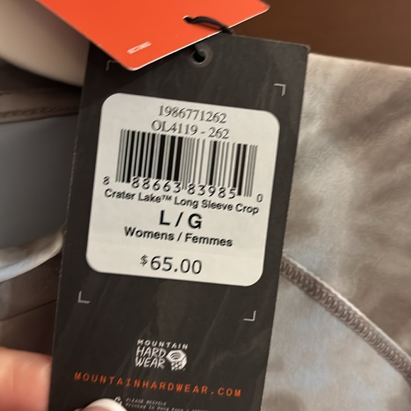 NWT Mountain Hardwear Crater Lake Longsleeve Crop - Women's, Dunes Spore Dye, L - Picture 8 of 11